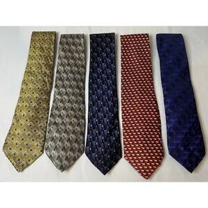 Men's Neck-Tie Bundle of 5 Mixed Brands Silk Polyester Work Dress‎